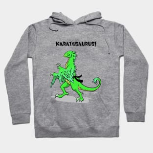 Karatesaurus in green for bright backgrounds Hoodie